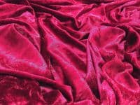 Crushed Velvet Velour Fabric Material - BURGUNDY